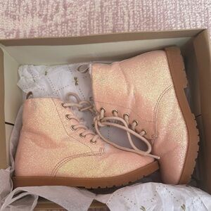 Tucker + Tate Pink Blush Toddler Girl Sparkle Boots Size 10M
